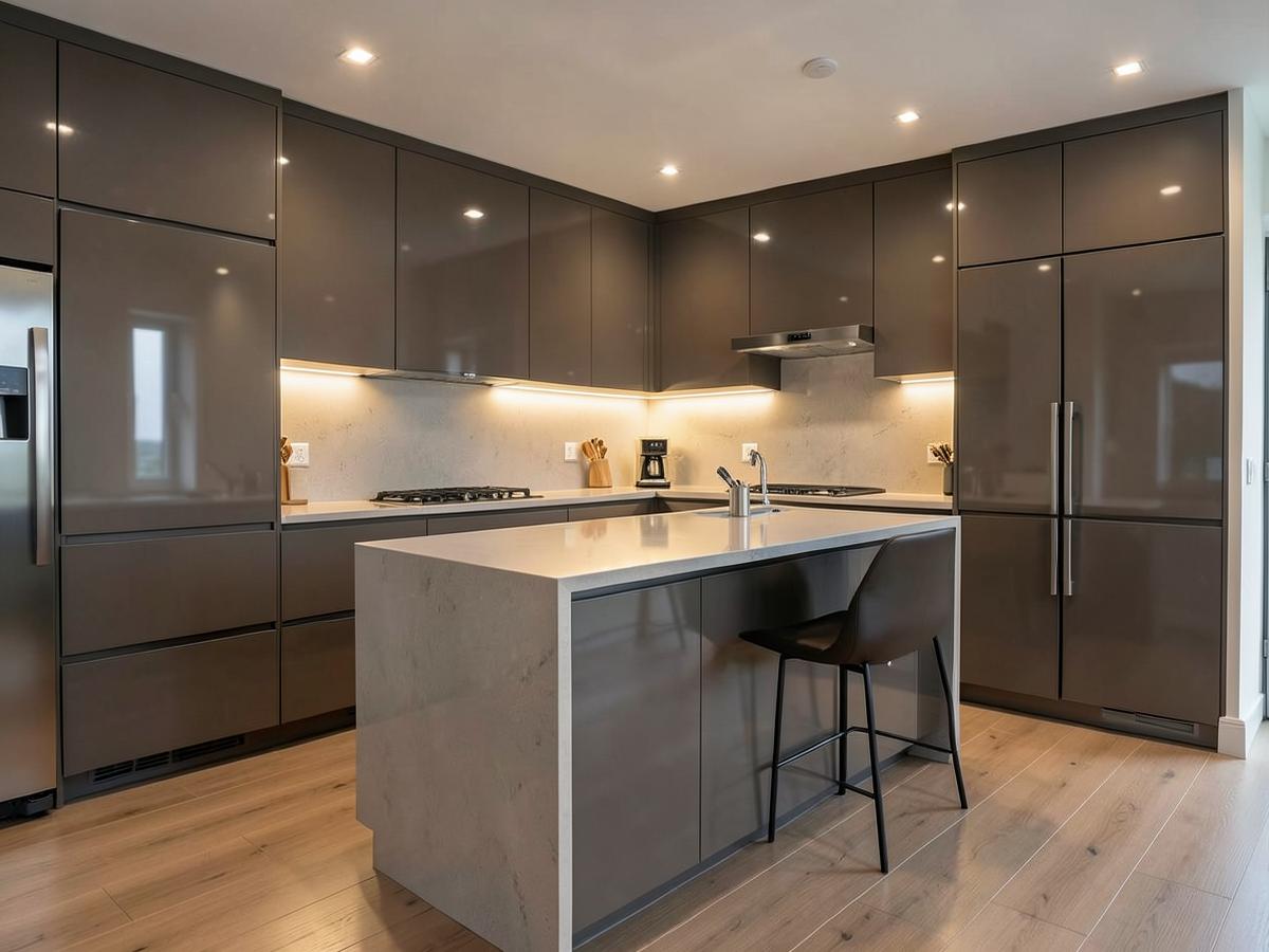 Modular kitchen with island counter
